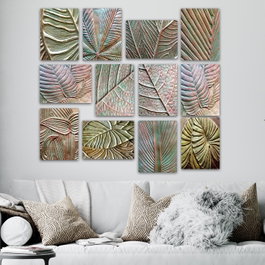 Wallity Set de 12 Cuadros Decorativos Multicolor en MDF